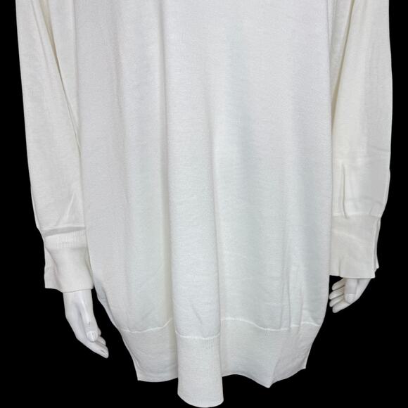 Belle by Kim Gravel Puff Sleeve V-Neck Sweater Cream Cotton Rayon 2X NWOT - Picture 9 of 13